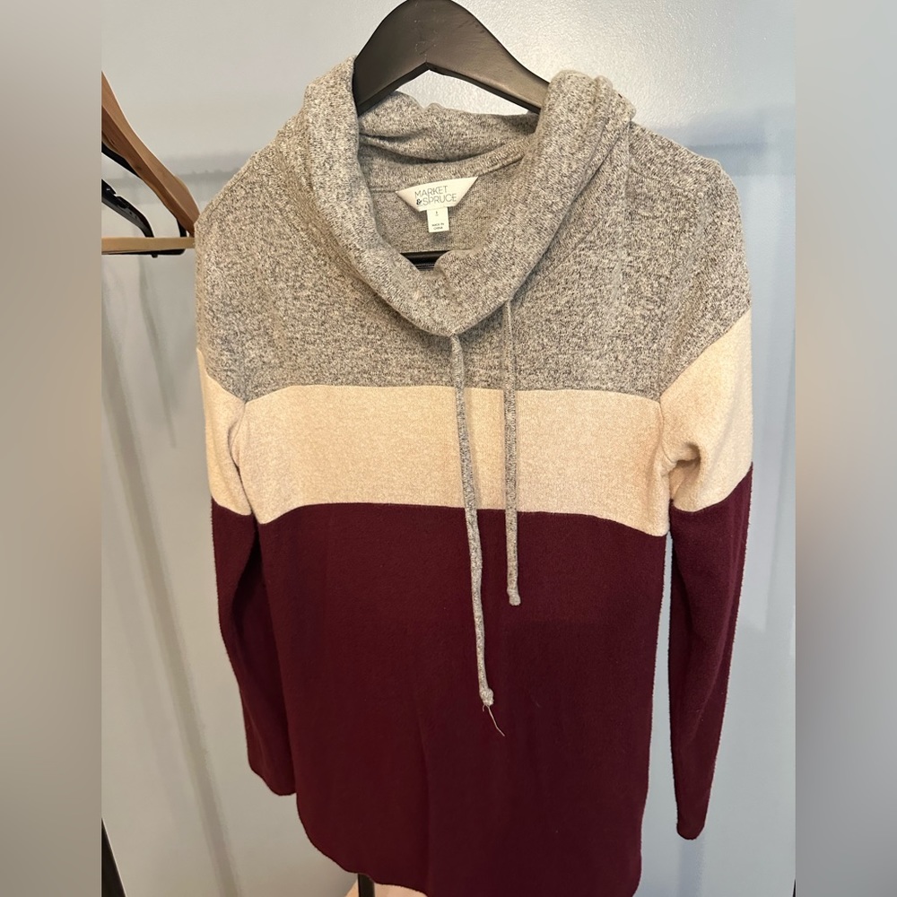 Market and spruce cowl neck brushed sweatshirt
